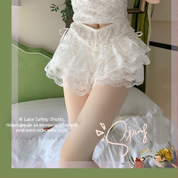 Дантелени панталони‑блумиери с дишащ тънък плат, Lyocell (Tencel) и Spandex, свободна кройка