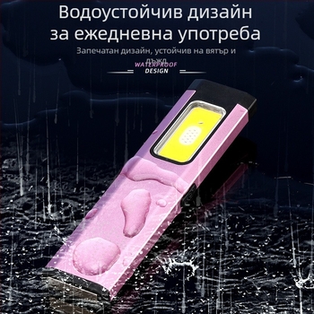 LED ръчно фенерче с магнит, водоустойчиво мини преносимо ултраярко осветление за открити условия; алуминиева сплав, 850 mAh батерия, 10W LED източник, ръчно задвижване