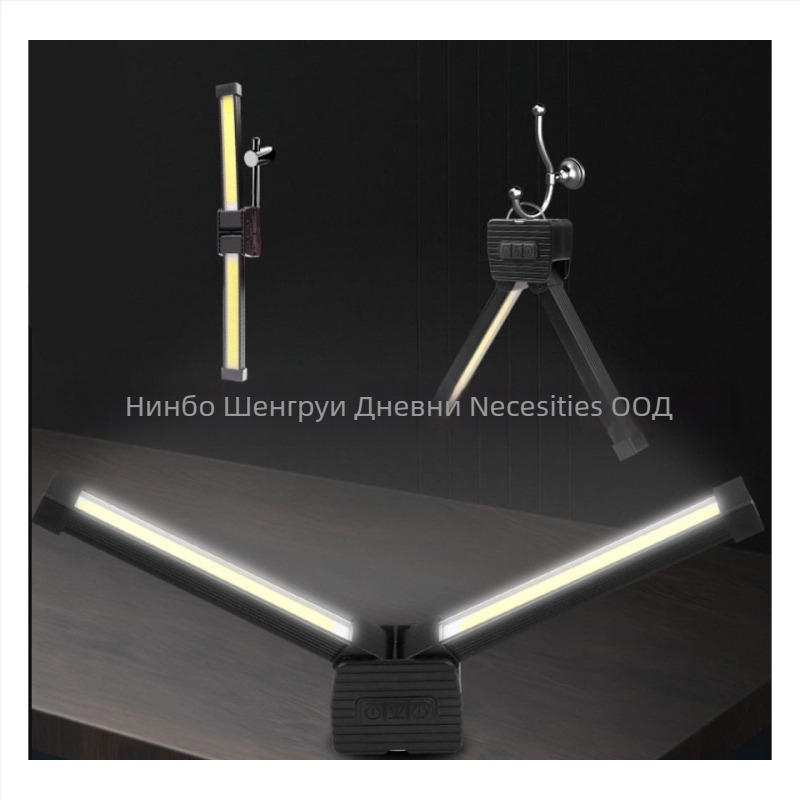 Презареждаща се работна лампа с двойно осветление и аварийно осветление, магнитна кука; COB LED, 10W, 5V, IP44, 200 lm, модел A55, 135 g