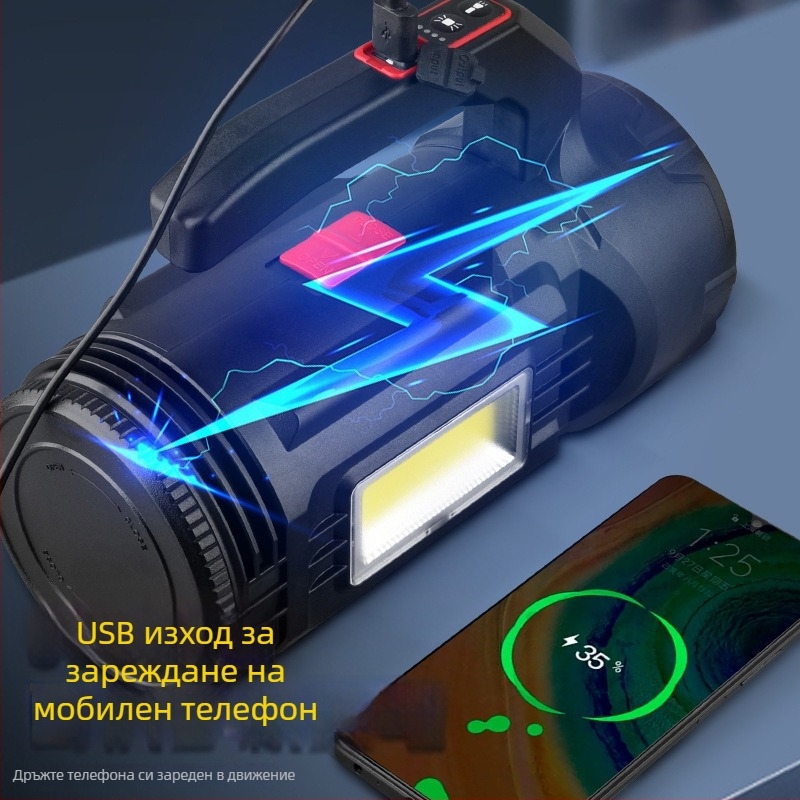 LED лампа за ремонт на автомобил - преносима многофункционална инспекционна лампа, 15W, 3.7V, презареждаща се, ръчно управление