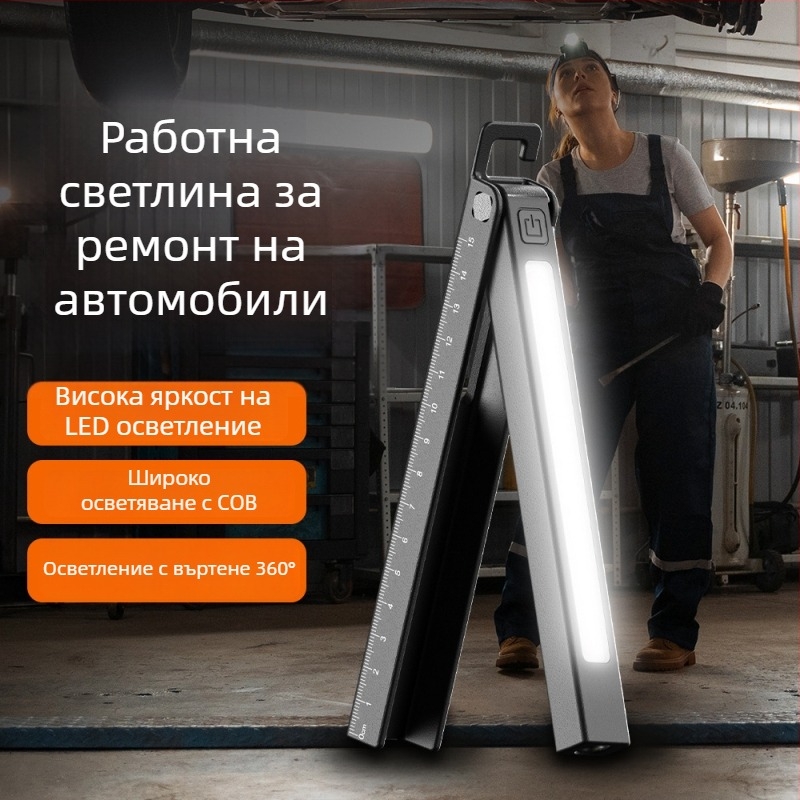 LED фенер с магнит, презареждаем и удароустойчив, стил писалка за къмпинг и автомобилна проверка (3W, 120lm, 400mAh, Type-C зареждане)