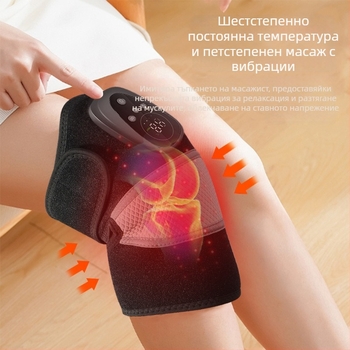 Наколенки с масаж и затопляне с червена светлина, 45-65°C, 7,5 W, DC5V/2A, безжични