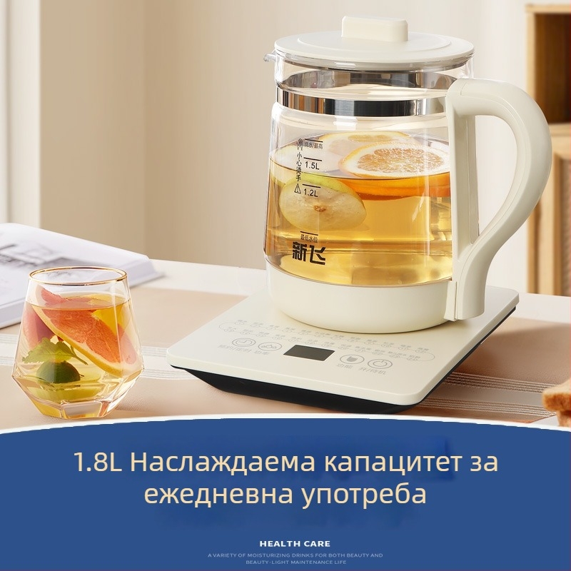 Xinfei Xht-ys-62 електрически чайник, стъклен корпус, 1.5–2 л, 220 V, 500–1000 W, сензорно управление