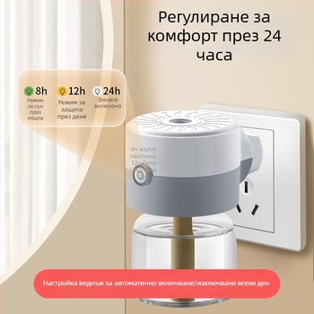 Електрически нагревател за репелентна течност против комари, с таймер и постоянна температура, безопасен при прегряване — Cat Neighbor, твърда форма, Спецификация A, Без аромат, Нетоксичен