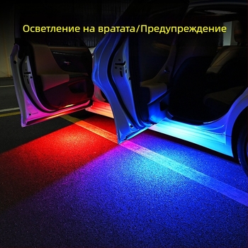 Автомобилна предупредителна светлина с безпроводна инсталация, амбиентно и светлина за посрещане, сензорна светлина, защита срещу удар и задно сблъсване