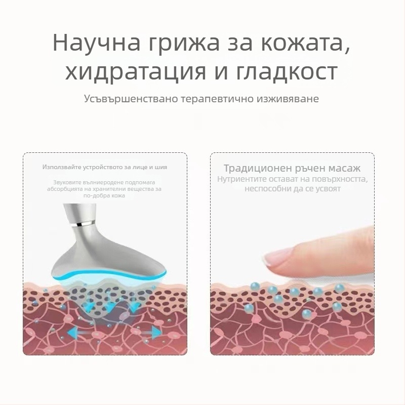 Yeahsmile Устройство за лице и шия – преносимо за домашна употреба, масаж и лифтинг, батерия 300–500mAh, вибрация и топлинна терапия, IPX0