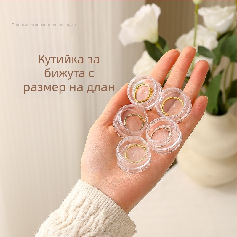 5-слойна пътуваща кутия за бижута, прозрачен пластмасов организатор, преносим и прахоустойчив, настолен дизайн