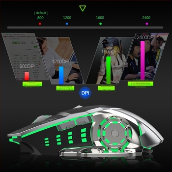 Оптична безжична мишка, двоен режим 2.4G/Bluetooth, 1600 DPI, 6 бутона, USB интерфейс (пет нива DPI)