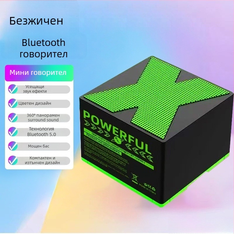 Bluetooth X3 преносим мини говорител за открито – BT 5.0, вградена батерия 300–500 mAh, мощност 5 W, обхват 10 m, SNR ≥70 dB