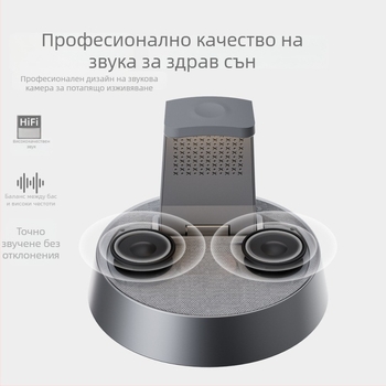 Bluetooth високоговорител със 6‑в‑1 станция за безжично зареждане, будилник, преносим настолен субуфер, IPX6, двойни 15W HiFi говорители, вградена батерия 2000–4000mAh