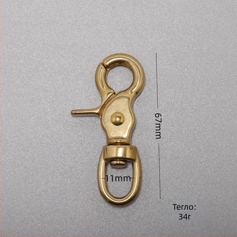 Медна хук-закопчалка хардуер с кръгло дъно 5013b за чанти, багаж и кучешки нашийник — Jim Hardware, пролет 2025