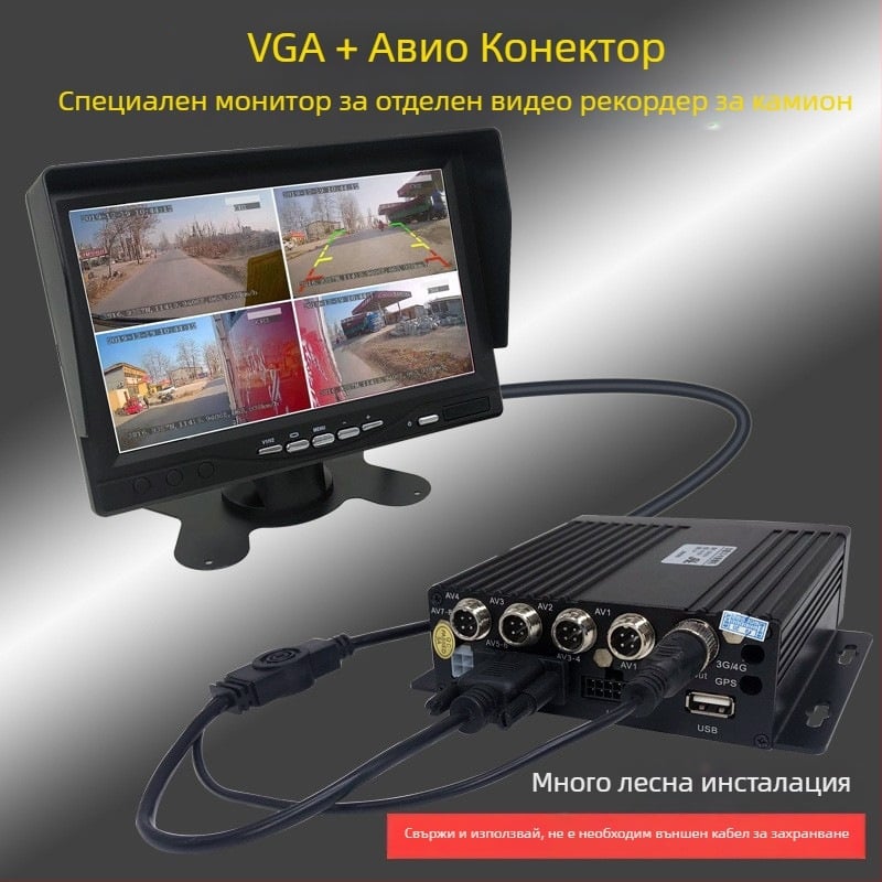 FANGLVE автомобилен LCD дисплей FL-VGA, TFT екран, VGA вход