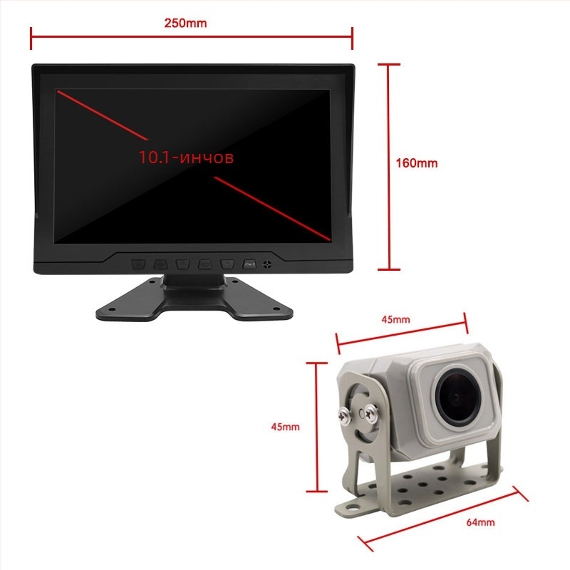 Видеорегистратор за камион/автобус: 170° 1080p, TF карта до 128GB, 24 часа запис, монтаж в централна конзола, функции: камера за заден ход, цикличен запис, мониторинг по време на паркиране