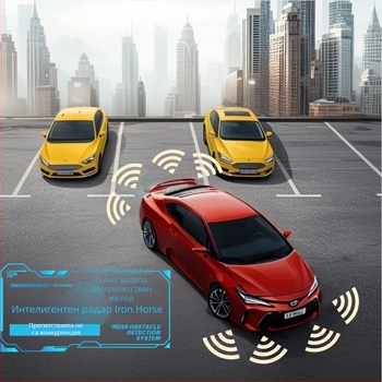 Визуален радар за заден ход, модел vd3, 8 сондове, обхват 0,2-2,5 м, гласов сигнал, автомобилен дисплей