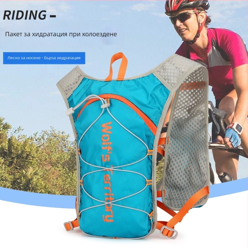 Map of Wolves Лек ранец за велосипедизъм – мултифункционална водоустойчива и дишаща раница за туризъм и бягане, нейлон с подплата полиестер, криви презрамки