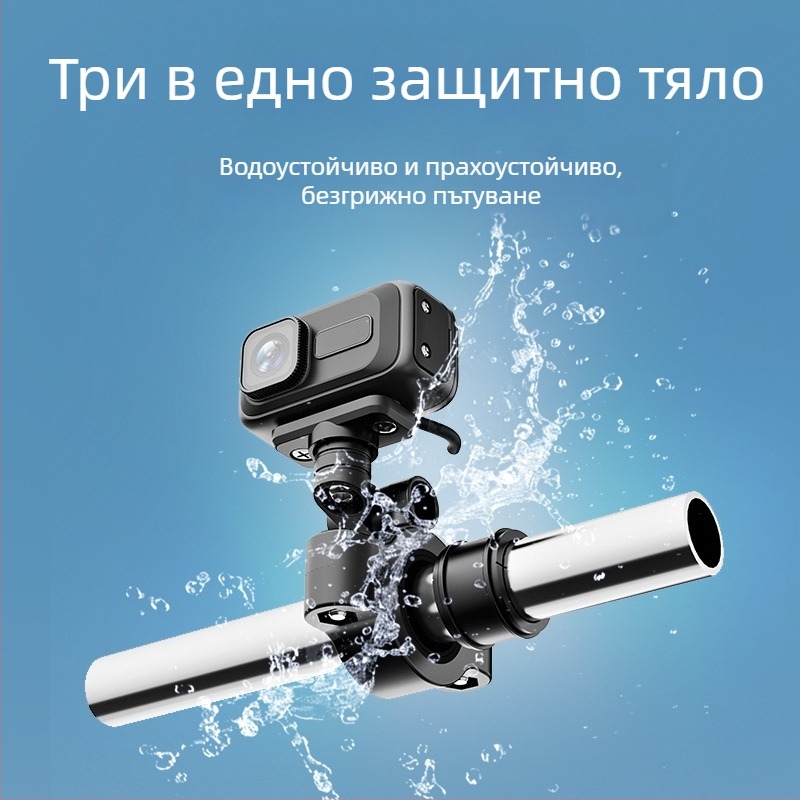 MT100 Портативен видеорегистратор за мотоциклети и електрически превозни средства, 2K екшън камера, TF карта за съхранение, ABS корпус, тегло 90 г