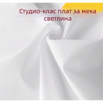 Полиестерен бял фон за фотография – прозрачен платнен заден фон с мотив пеперуди за студио