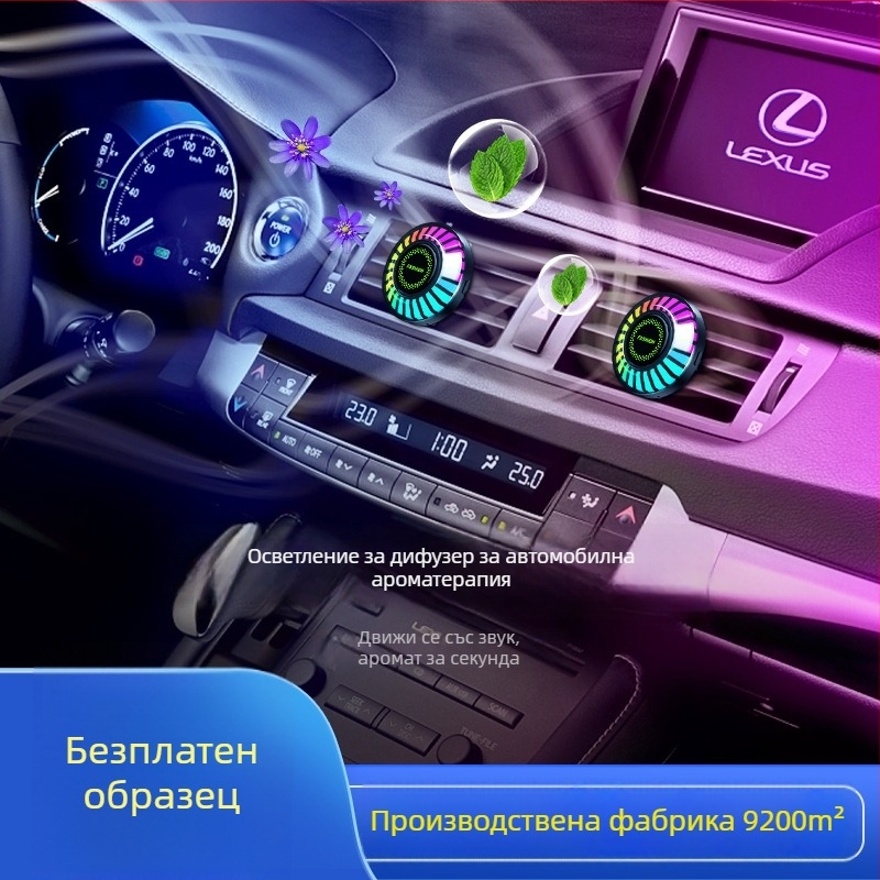 Вътрешно автомобилноAtmosferно осветление с RGB, ароматерапия, гласово управление на музикален ритъм, USB захранваща спирална лампа