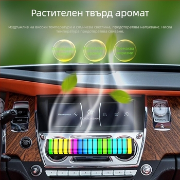 Автомобилна LED арома осветление с музикален спектър и гласово управление, правоъгълна лампа, PVC абажур, PVC база, захранване 5V
