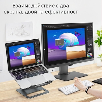 Охладител за лаптоп с алуминиево тяло, въздушно охлаждане, два вентилатора, 1,3 кг, съвместим с Playbook