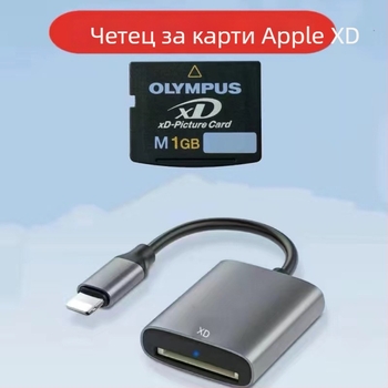 XD четец за карти Olympus – USB 2.0 външен, поддръжка на XD карта, iOS съвместим, алуминиева сплав