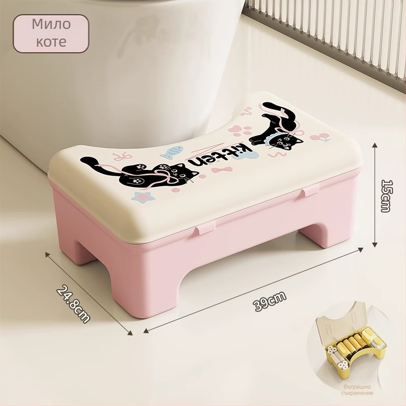 Пластмасова удебелена тоалетна табуретка от Qiaofeng – неразгъваема опора за баня