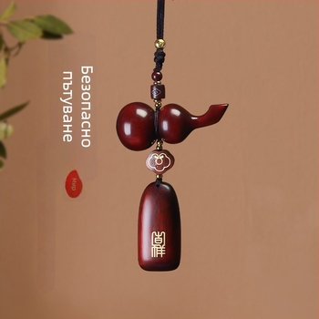 Автомобилна висулка в стил Китай за огледалото за обратно виждане – сандалово дърво, модерен интериорен декор за кола с мънистена верига