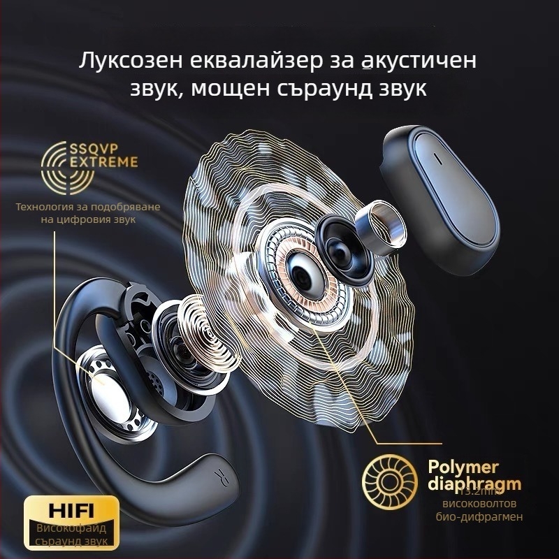 D88 безжична Bluetooth слушалка за ухото, HiFi звук, 13 мм драйвер, честотен диапазон 20Hz-20kHz