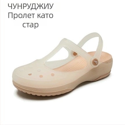 Женски обувки Mary Jane с TPU горна част, EVA подметка, противохлъзващи, дебело дъно, дебелина на подметката 3,5 см