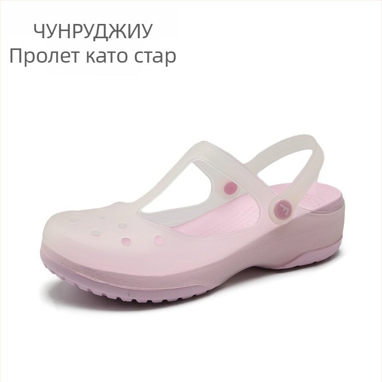 Женски обувки Mary Jane с TPU горна част, EVA подметка, противохлъзващи, дебело дъно, дебелина на подметката 3,5 см