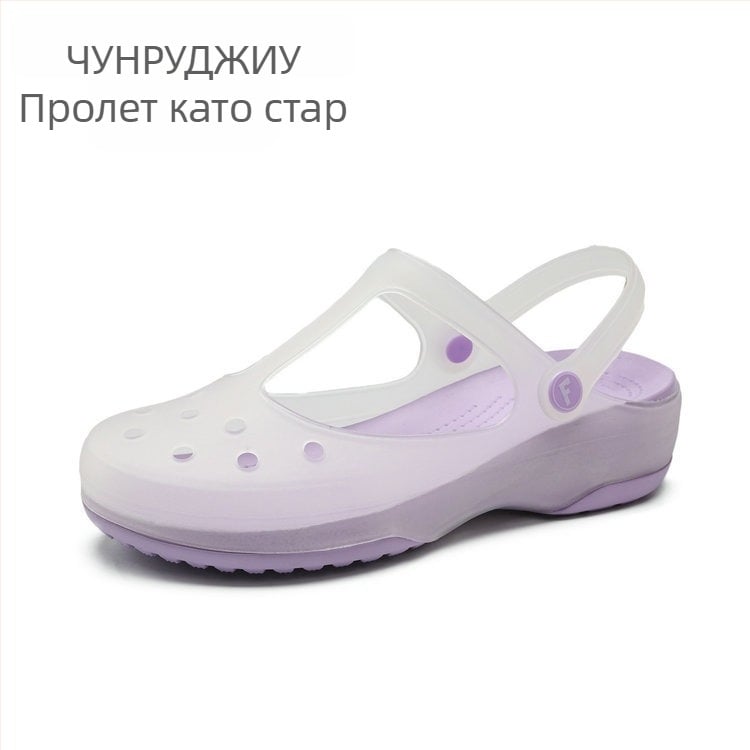 Женски обувки Mary Jane с TPU горна част, EVA подметка, противохлъзващи, дебело дъно, дебелина на подметката 3,5 см