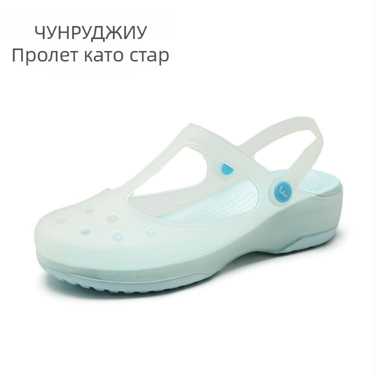 Женски обувки Mary Jane с TPU горна част, EVA подметка, противохлъзващи, дебело дъно, дебелина на подметката 3,5 см