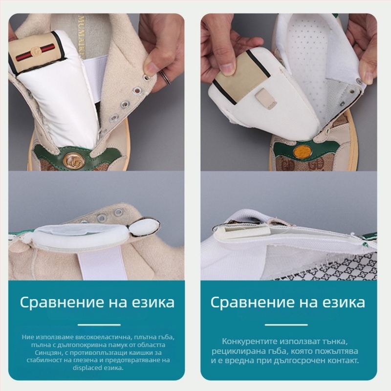 Спортни ежедневни обувки – платнен горен, гумена подметка, дишаща текстилна стелка, връзки, кръгла носка