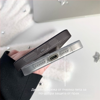 Калъф за iPhone с гофриран дизайн, PC материал, магнитен, ултра тънък, удароустойчив