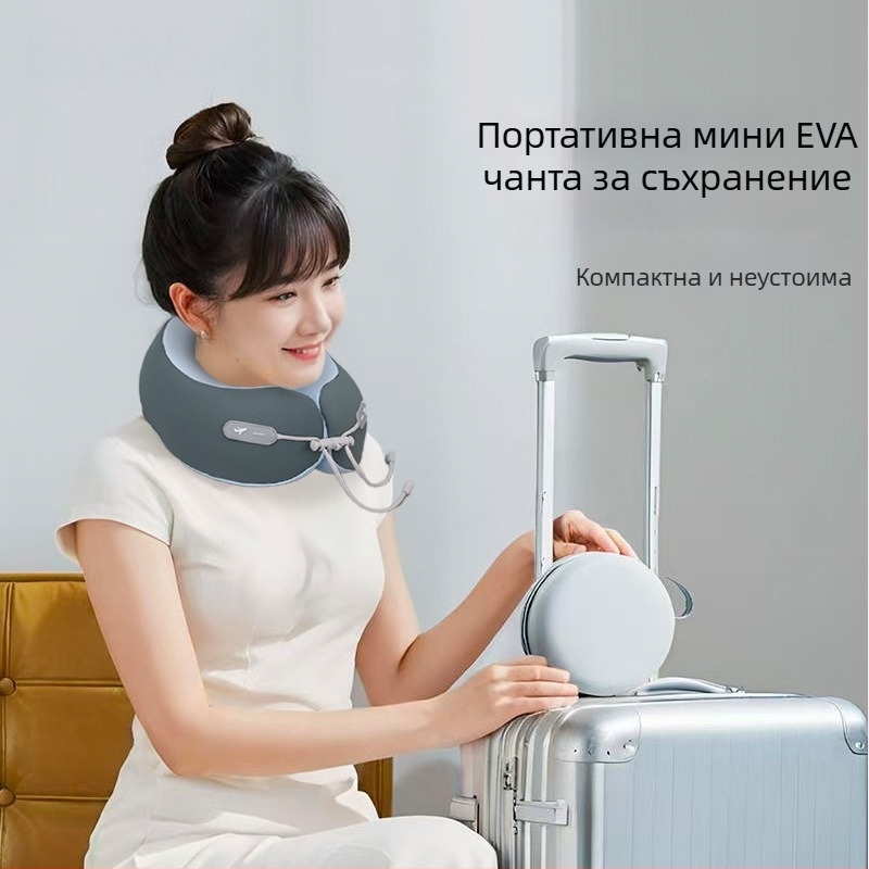У-образна възглавница за пътуване от паметна пяна, преносима и сгъваема, подпора за шия за самолет и високоскоростен влак, подходяща за възрастни