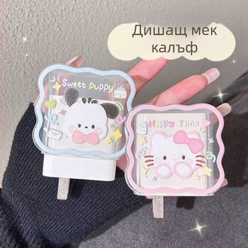 Huawei 66W зарядно защитно покритие и 88W защитно покритие за кабел за данни, антиразбиване, Mate60 заряден кабел капак, карикатурен стил, сладък