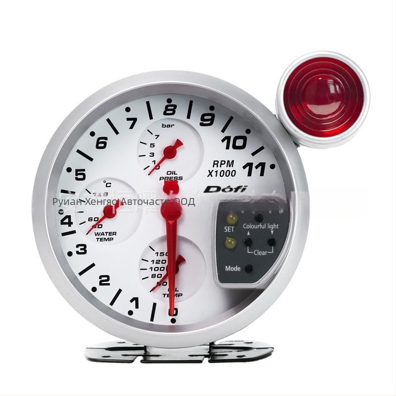 Автомобилен модифициран инструмент - 4-в-1 тахометър с температура на водата, температура на маслото, налягане на маслото и светлина за смяна - 12V, тегло 750 г, универсален за автомобили