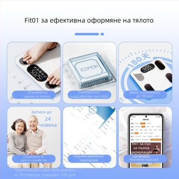 Умна везна за измерване на телесна маса и телесни мазнини Worley FG2313WB, 5–180 кг, закалено стъкло, високоточен G тип сензор, безжичен обхват 5–10 м