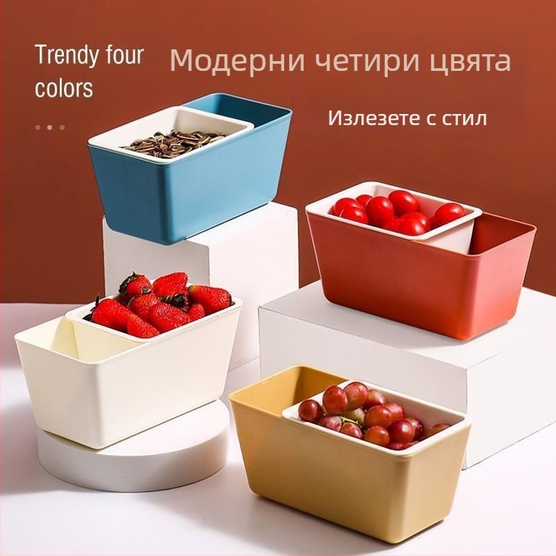 Zhengyan пластмасова двойнослойна чиния за плодове с дренаж, 2022 издание