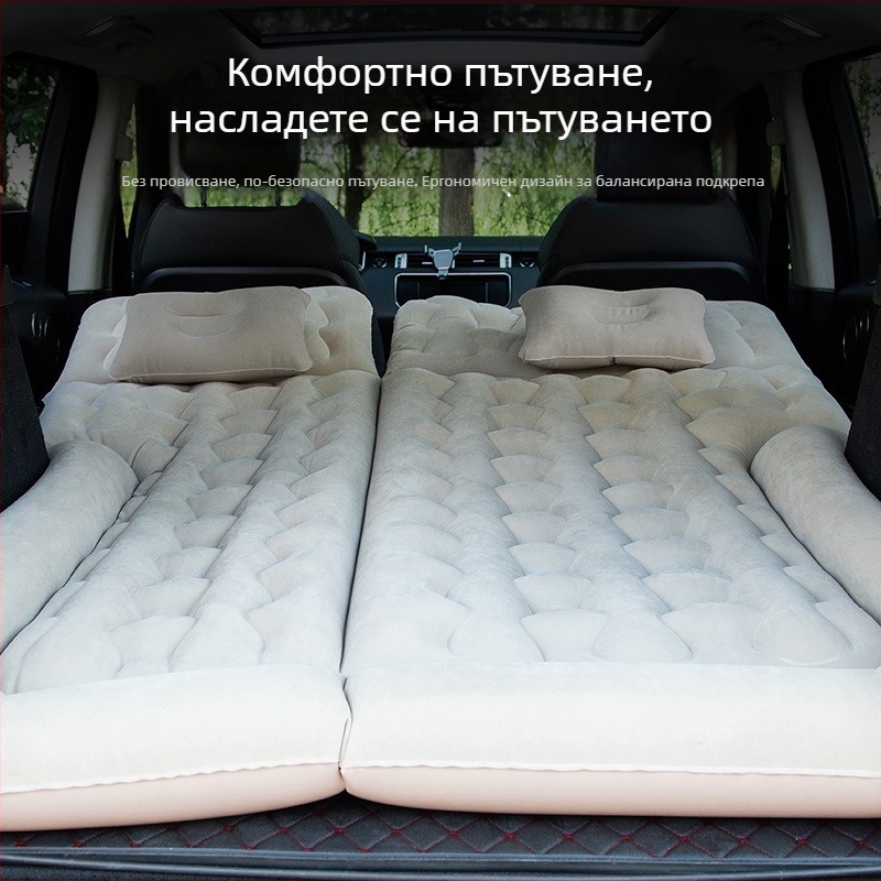 Задно надуваемо легло за офроуд SUV, преносим двупосочен автомобилен матрак с флокирана повърхност, модел XLB-11, материал: флокинг, тегло 4.2 кг, максимално натоварване 500 кг, ръчно напомпване