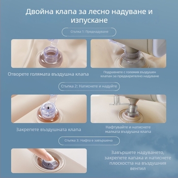 SUV надуваема спална подложка за багажника, модел YS04, до 200 кг, ръчно надуване, флокинг материал, универсална съвместимост