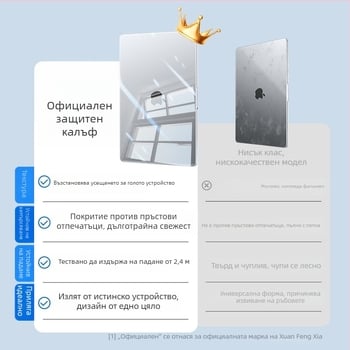 Прозрачен защитен калъф за MacBook Pro 16-инч и 14-инч, MacBook Air 15-инч