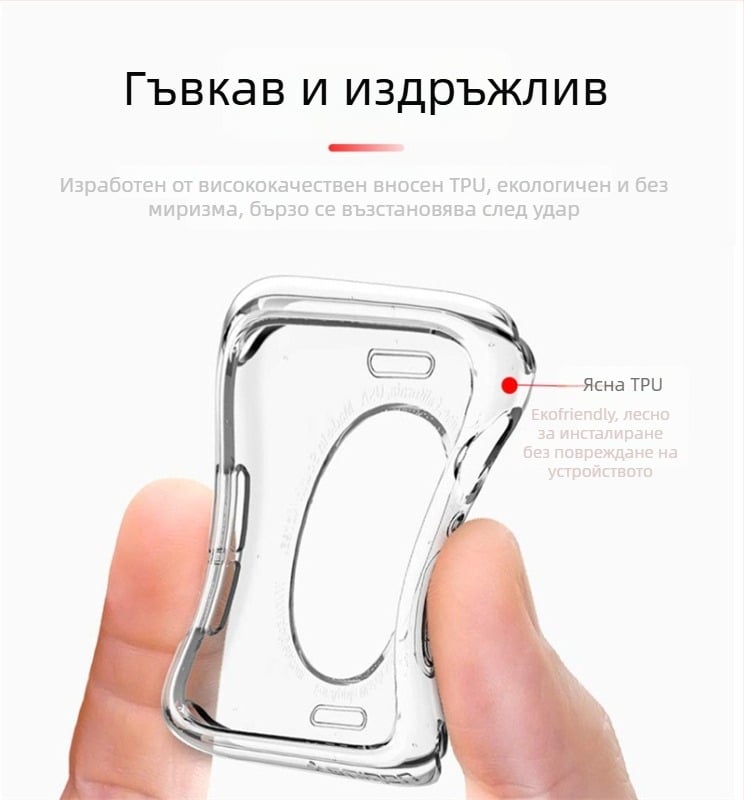 Apple Watch iWatch7 калъф (серии 4/5/6/SE) – TPU защитен корпус, неутрален бранд, лицензиран частен етикет
