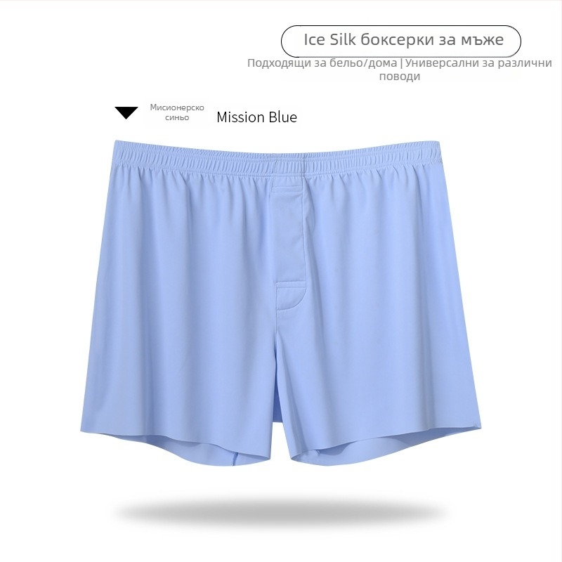 Мъжки домашни къси панталони от Ice Silk - Plain-Weave найлон, подплата от найлон, 21-30D прежда, средна талия