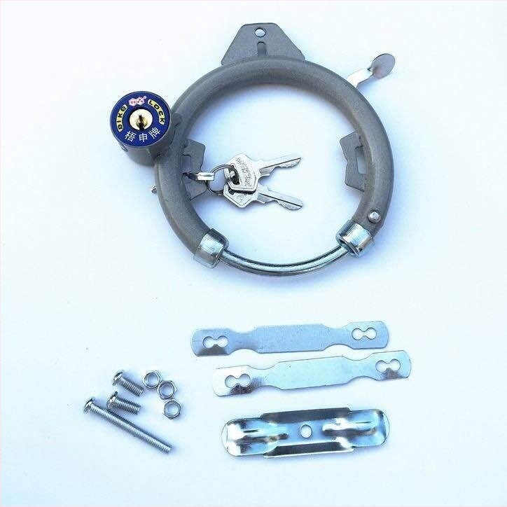 Метален замък за велосипед със пружинен механизъм, антикрадба, кръгла форма, марка Licheng