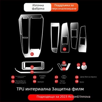 Автомобилен интериорен защитен филм за навигационен дисплей на таблото за Accord / Yingshi Pai, TPU материал; персонализирана обработка; лицензиран частен етикет.
