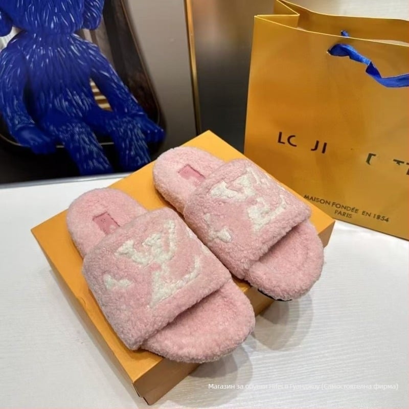 Дамски пантофи от овча вълна, подплата агнешка вълна, гумена подметка, лесни за обуване, плосък дизайн, дишащи