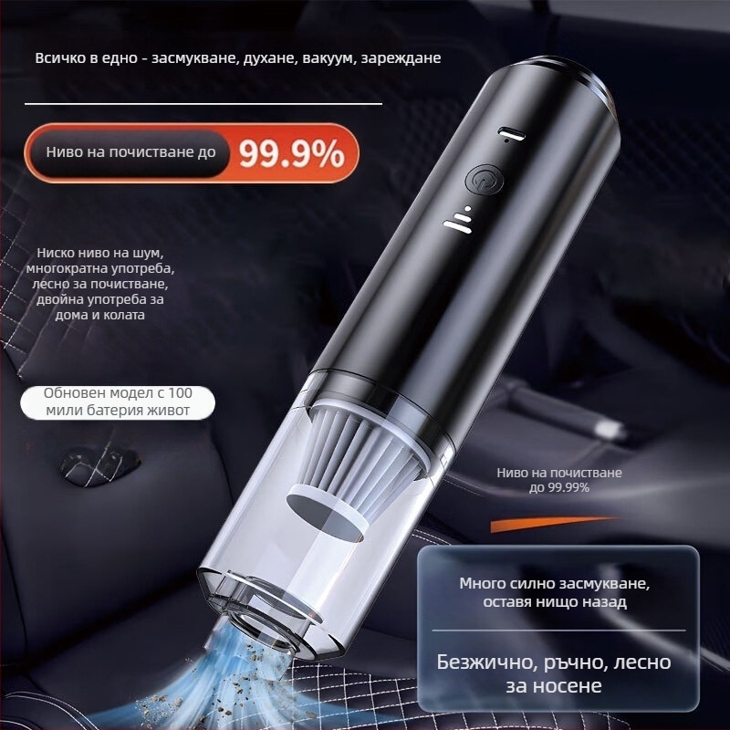 Безжичен ръчен вакуум за автомобил и дом, модел M-2054, мощно всмукване 25 kPa+, 36V, 100W, сменяема батерия, време работа 0-1 ч.