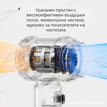 Портативна безжична прахосмукачка за автомобил, ръчна, 12V, 100W, до 11 000 Pa всмукване, безжично презареждаща, мокро/сухо почистване