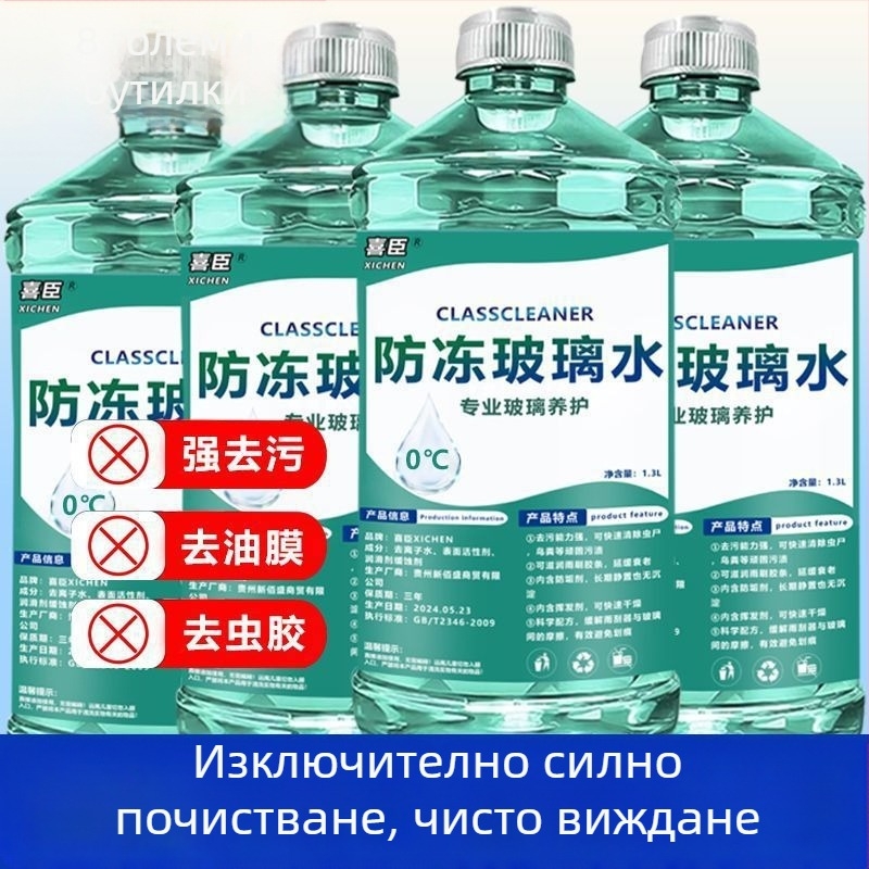 Течност за чистачки с антифриз до -40°C, всесезонна употреба, кристално покритие и премахване на маслен филм